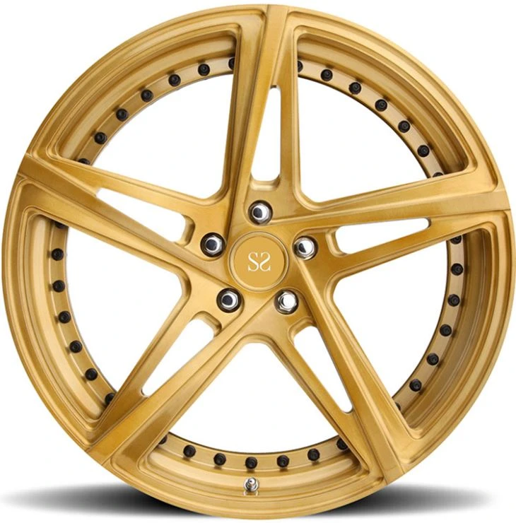 Brushed Transparent Gloss Gold 21x9 | 21x12 Forged Wheel Rims For Maserati Gran Turismo