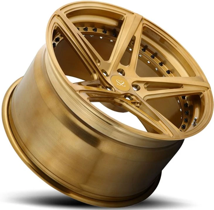 Brushed Transparent Gloss Gold 21x9 | 21x12 Forged Wheel Rims For Maserati Gran Turismo