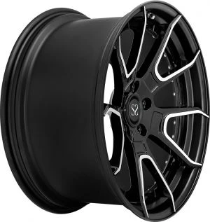 Saincheap 2-Imill Rothaí Cóimhiotal Brionnaithe PC Black Machined Do Porsch, Ferrari, Audi, Benz