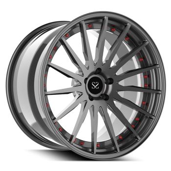 6061-T6 Alúmanam Alloy Speisialta 2-PC Rims Alloy brionnaithe 5x120 Do BMW 5-Sraith