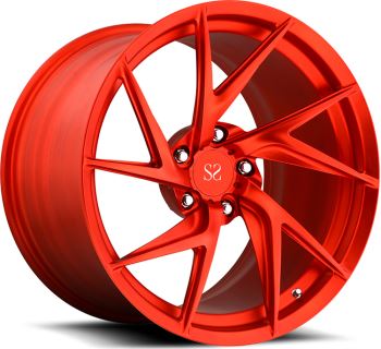 Rothaí Brionnaithe Candy Red 1 Píosa Rims Monoblock Do Ghluaisteán Só